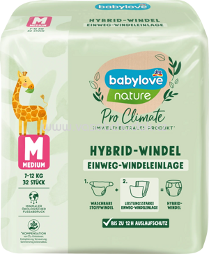 Babylove Windeleinlage nature Pro Climate Hybrid Einweg Gr. M, 7-12 kg, 32 St