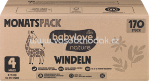 Babylove Windeln nature Gr. 4, Maxi, 8-14 kg, Monatspack, 144 St