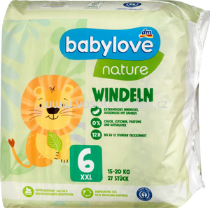 Babylove Windeln nature Gr. 6, XXL, 15-20 kg, 27 St