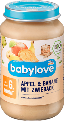 Babylove Apfel & Banane mit Zwieback, ab dem 6. Monat, 190g