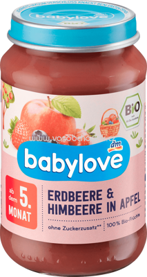 Babylove Erdbeere & Himbeere in Apfel, nach dem 5. Monat, 190 g