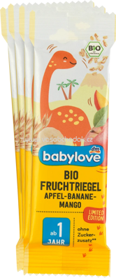 Babylove Bio Fruchtriegel Apfel Banane Mango, ab 1 Jahr, 4x25g, 100g