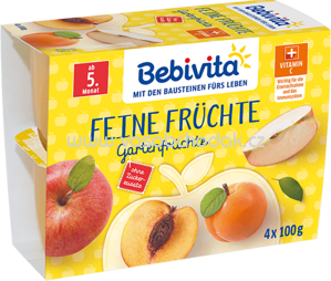 Bebivita Feine Früchte Gartenfrüchte, ab dem 5. Monat, 4x100g, 400g