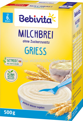 Bebivita Milchbrei Griess, ab dem 6. Monat, 500g