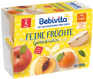 Bebivita Feine Früchte Gartenfrüchte, nach dem 4. Monat, 4x100g, 0,4 kg