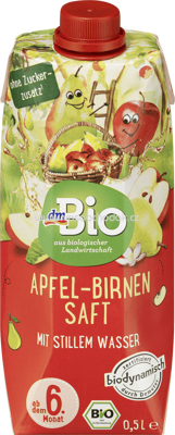 dmBio Apfel-Birnen Saft mit stillem Wasser, ab dem 6. Monat, 500 ml
