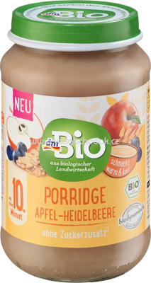 dmBio Porridge Apfel Heidelbeere, ab dem 10. Monat, 190g