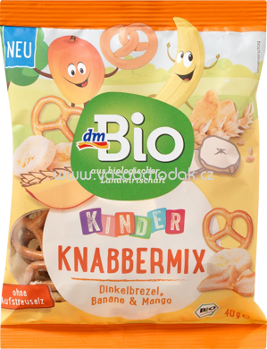 dmBio Kinder Knabbermix Dinkelbrezel Banane & Mango, ab 3 Jahren, 40g