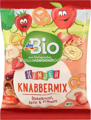 dmBio Kinder Knabbermix Dinkelbrezel Apfel & Erdbeere, ab 3 Jahren, 40g