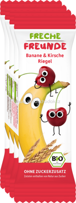 Freche Freunde Fruchtriegel Banane & Kirsche, 4 St