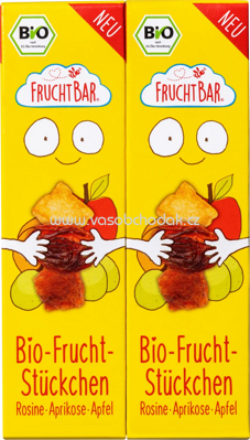 FruchtBar Bio Frucht Stückchen Rosine, Aprikose, Apfel, ab 3 Jahren, 2x23g, 46g