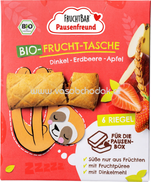 FruchtBar Bio Frucht Tasche Dinkel, Erdbeere, Apfel, ab 3 Jahren, 6x22g, 132g