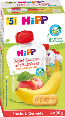 Hipp Apfel-Banane & Babykeks, ab dem 5. Monat, 4x90g, 360g