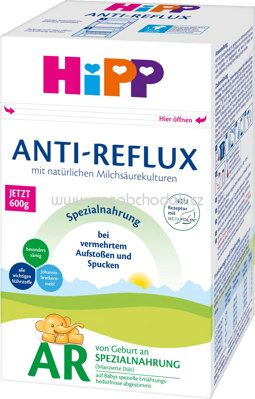 Hipp Anfangsmilch Spezialnahrung AR Anti-Reflux von Geburt an, 600g
