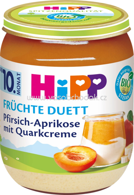 Hipp Früchte Duett Pfirsich-Aprikose mit Quarkcreme, ab 10. Monat, 160g