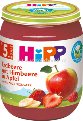 Hipp Erdbeere mit Himbeere in Apfel, ab dem 5. Monat, 160g