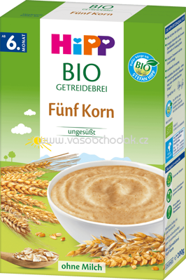 Hipp Bio Getreidebrei Fünf Korn ab 6. Monat, 200 g