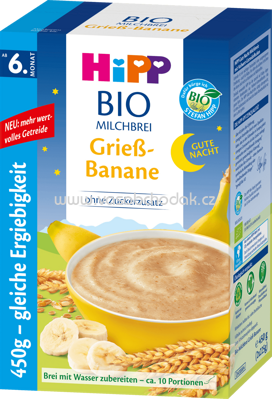 Hipp Bio-Milchbrei Gute Nacht Grieß Banane ab 6. Monat, 0,45 kg