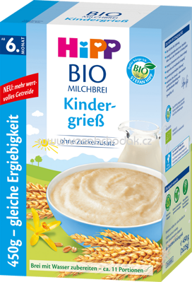 Hipp Bio-Milchbrei Kindergrieß ab 6. Monat, 0,45 kg
