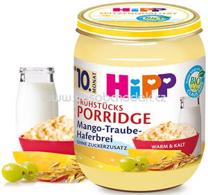 Hipp Frühstücks-Porridge Mango-Traube-Haferbrei ab 10. Monat, 160 g