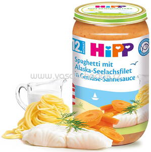 Hipp Spaghetti mit Alaska-Seelachsfilet in Gemüse-Sahnesauce ab 12. Monat, 250 g