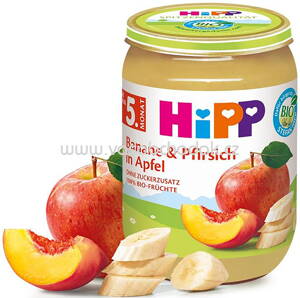 Hipp Banane & Pfirsich in Apfel, nach dem 5. Monat, 160 g