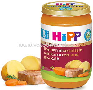 Hipp Für kleine Feinschmecker Rosmarinkartoffeln mit Karotten und Bio-Kalb nach dem 8. Monat, 220g