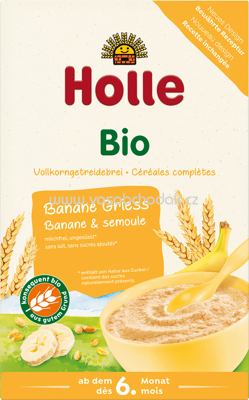 Holle baby food Bio Getreidebrei Banane Grieß, ab 6.Monat, 250g