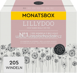 Lillydoo Windeln Gr. 1, 2-5 kg, Monatsbox, 205 St