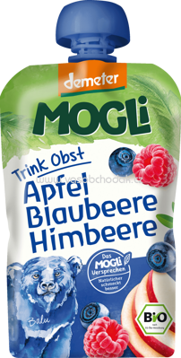 MOGLi Quetschbeutel Trink-Obst Apfel Blaubeere Himbeere, ab 1 Jahr, 100g