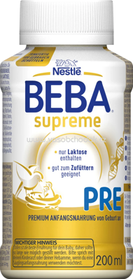 Nestlé BEBA Anfangsmilch Supreme PRE, trinkfertig, von Geburt an, 200 ml