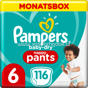 Pampers Pants Baby Dry, Größe 6, Extra Large, 15+kg, Monatspack, 116 St