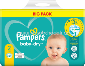Pampers Windeln Baby Dry Gr. 2 Mini, 4-8 kg, Big Pack, 90 St