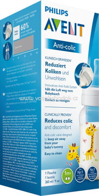 Philips AVENT Flasche Anti-colic, ab 1+ Monate, mit Giraffe, 260 ml, 1 St