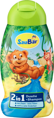 SauBär Dusche + Shampoo 2in1 für Kinder, 250 ml