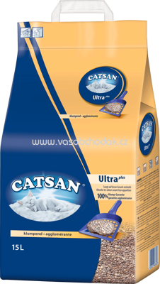 CATSAN Katzenstreu, Ultra Plus, Klumpstreu, 15 l - ONL