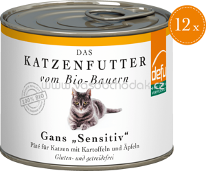 Defu Nassfutter für Katzen, Gans, Sensitive, getreidefrei 12x200g, 2,4 kg - ONL