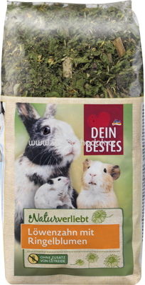 Dein Bestes Snack für Nager & Zwergkaninchen, Naturverliebt, Löwenzahn mit Ringelblumen, 150 g