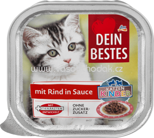 Dein Bestes Nassfutter für junge Katzen bis zum 12. Lebensmonat mit Rind, in Sauce, 100 g