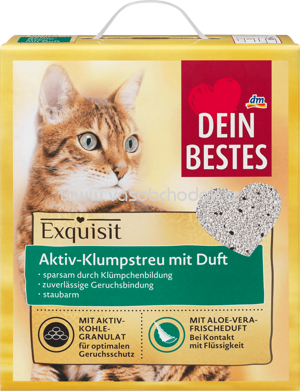Dein Bestes Katzenstreu, Exquisit, Aktiv-Klumpstreu mit Duft für Katzen, 6 l
