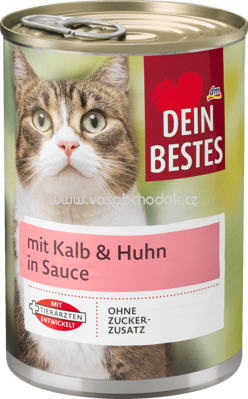 Dein Bestes Nassfutter für Katzen mit Kalb & Huhn, in Sauce, 400 g