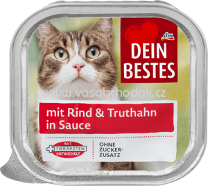 Dein Bestes Nassfutter für Katzen mit Rind & Truthahn, in Sauce, 100 g