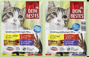 Dein Bestes Snack für Katzen, Knabber-Stäbchen Mix, 50 g