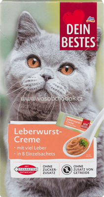Dein Bestes Snack für Katzen, Leberwurst-Creme mit viel Leber, 8 St, 80 g