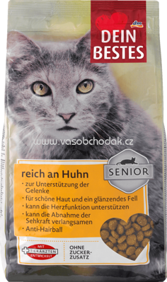 Dein Bestes Trockenfutter für Katzen, Senior, reich an Huhn, 750 g