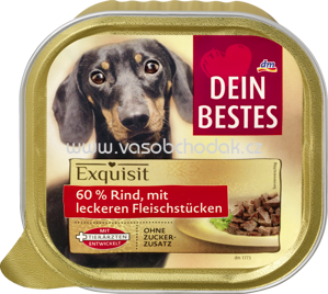 Dein Bestes Nassfutter für Hunde, Exquisit, mit 60% Rind, 300 g