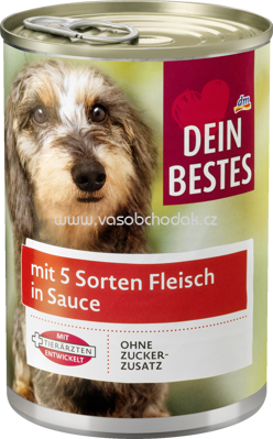Dein Bestes Nassfutter für Hunde mit 5 Sorten Fleisch, in Sauce, 400 g