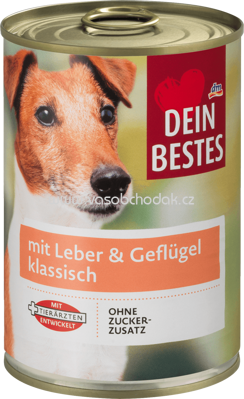 Dein Bestes Nassfutter für Hunde mit Geflügel & Leber, klassisch, 400 g