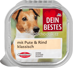 Dein Bestes Nassfutter für Hunde mit Pute & Rind, klassisch, 150 g
