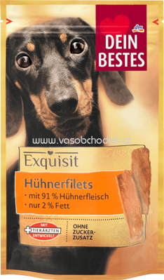 Dein Bestes Snack für Hunde, Exquisit, Hühnerfilets, 80 g